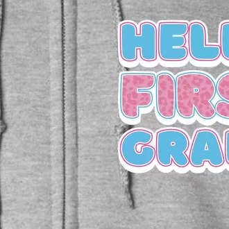 Hello First Grade Back To School Full Zip Hoodie