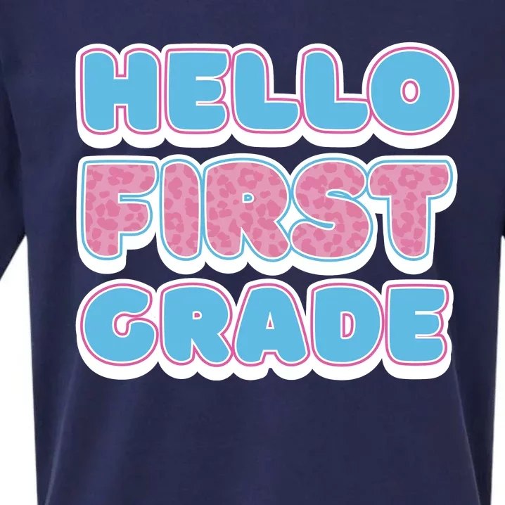 Hello First Grade Back To School Sueded Cloud Jersey T-Shirt