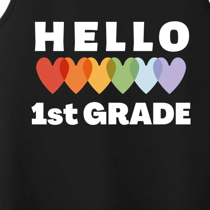 Hello First Grade Cute Gift Performance Tank