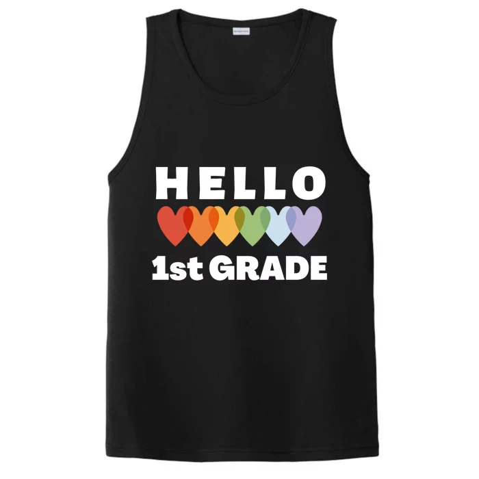 Hello First Grade Cute Gift Performance Tank