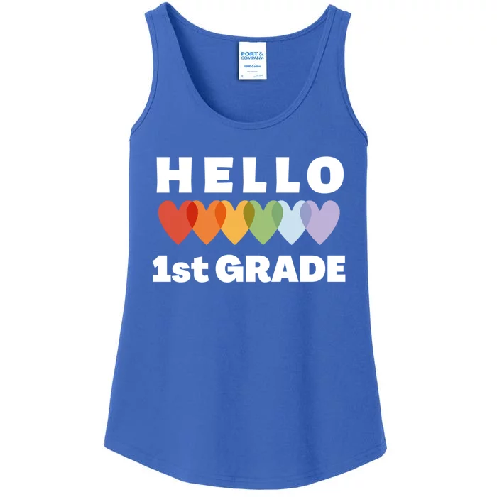 Hello First Grade Cute Gift Ladies Essential Tank