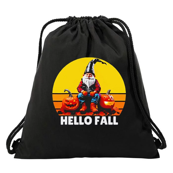 Hello Fall Genome Retro Drawstring Bag