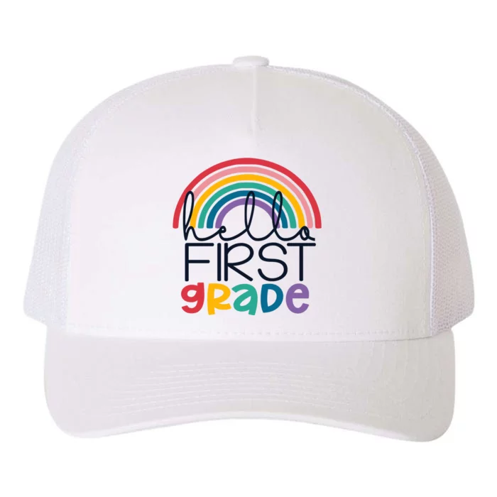 Hello First Grade First Day Of School Back To School 1st Grade Student Yupoong Adult 5-Panel Trucker Hat