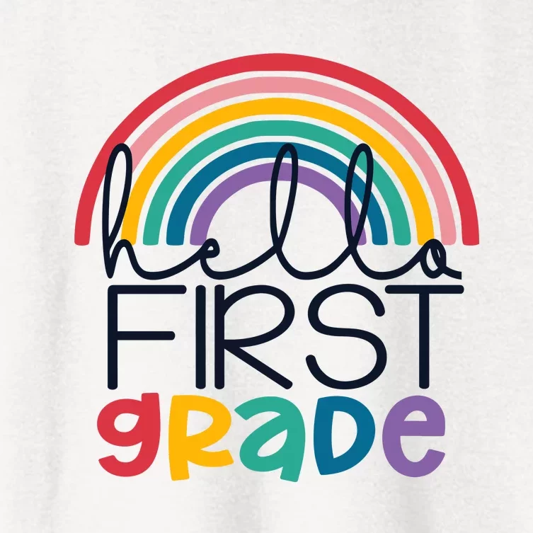 Hello First Grade First Day Of School Back To School 1st Grade Student Women's Crop Top Tee