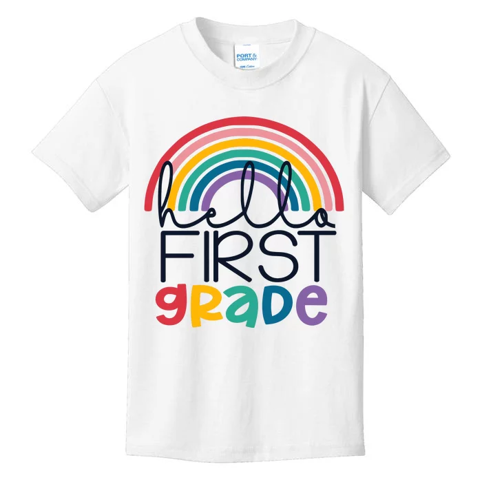 Hello First Grade First Day Of School Back To School 1st Grade Student Kids T-Shirt