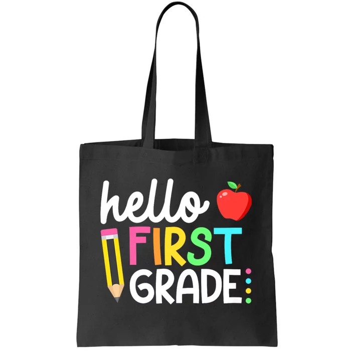 Hello First Grade Team 1st Grade Back To School Teacher Tote Bag