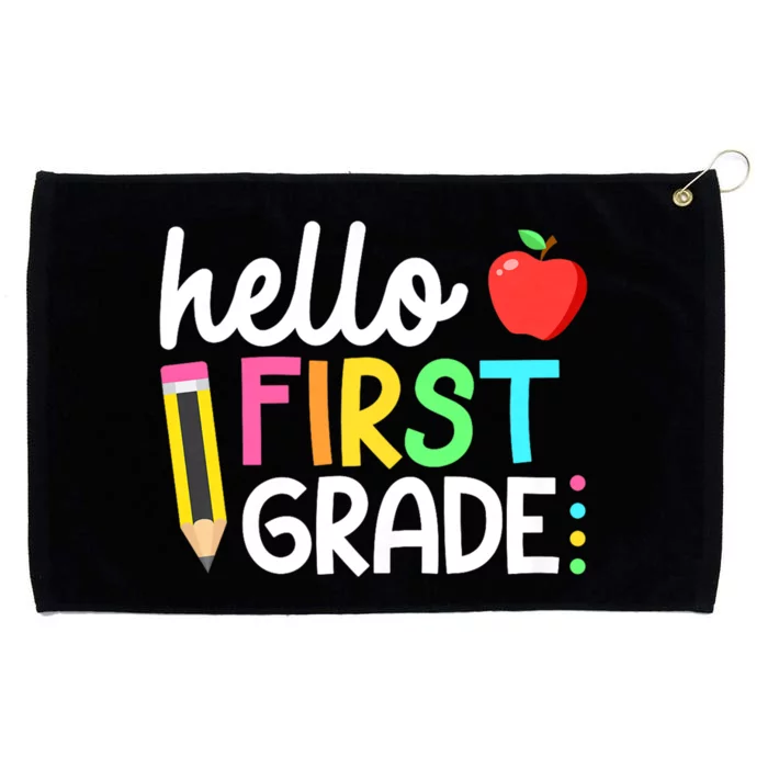 Hello First Grade Team 1st Grade Back To School Teacher Grommeted Golf Towel