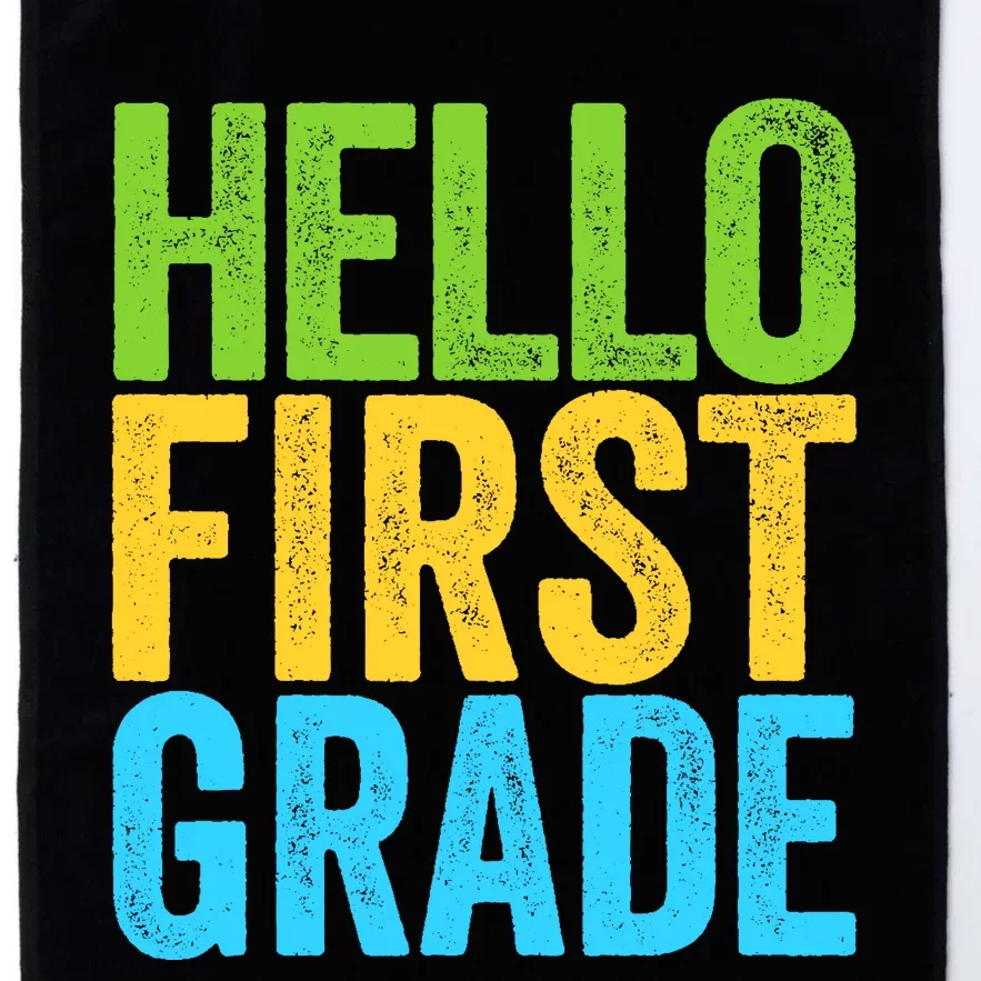 Hello First Grade Funny 1st Grade Back To School Platinum Collection Golf Towel