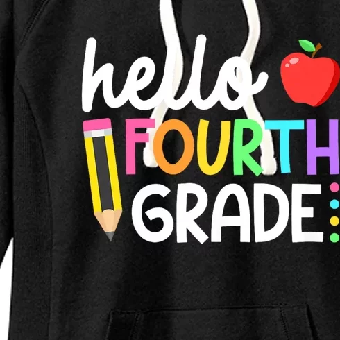 Hello Fourth Grade Team 4th Grade Back To School Teacher Women's Fleece Hoodie