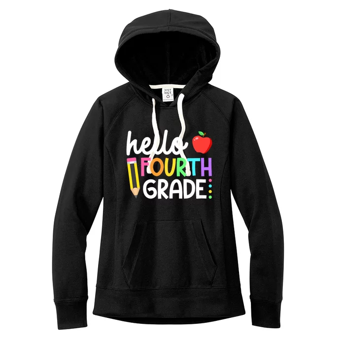 Hello Fourth Grade Team 4th Grade Back To School Teacher Women's Fleece Hoodie