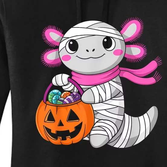 Halloween For Gir Pumpkin Axolotl Mummy Women's Pullover Hoodie