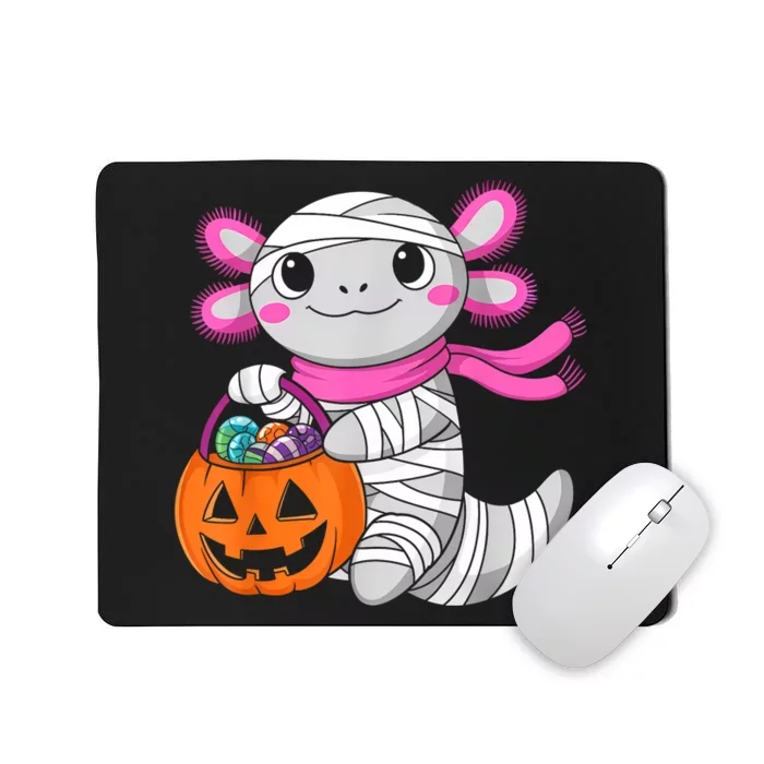 Halloween For Gir Pumpkin Axolotl Mummy Mousepad