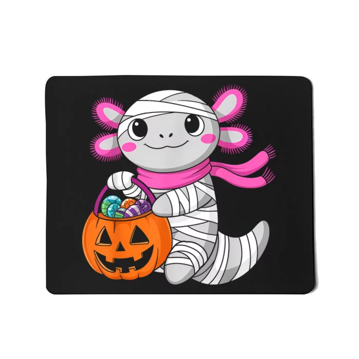 Halloween For Gir Pumpkin Axolotl Mummy Mousepad