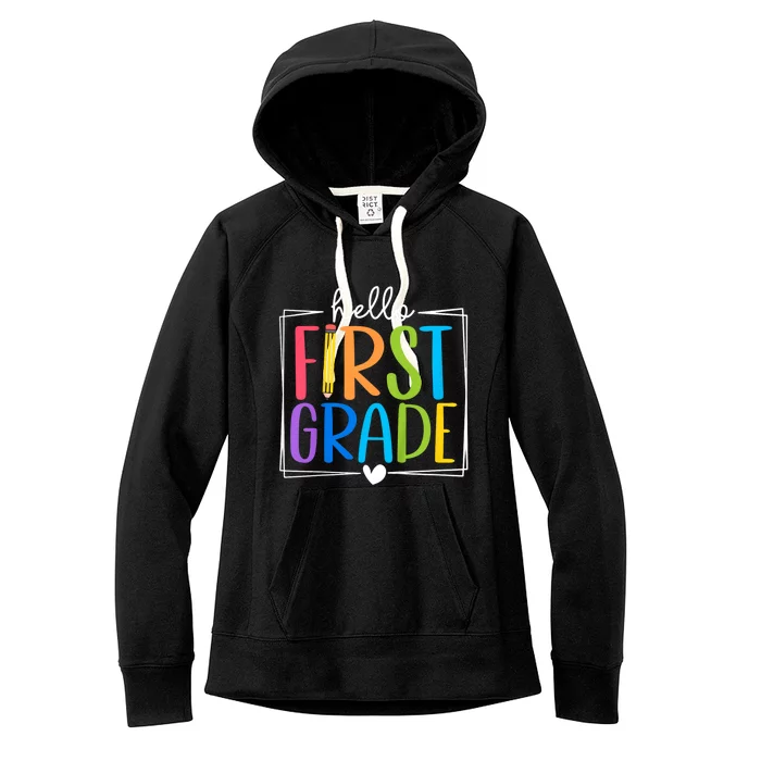 Hello First Grade Team 1st Grade Back To School Teacher Women's Fleece Hoodie