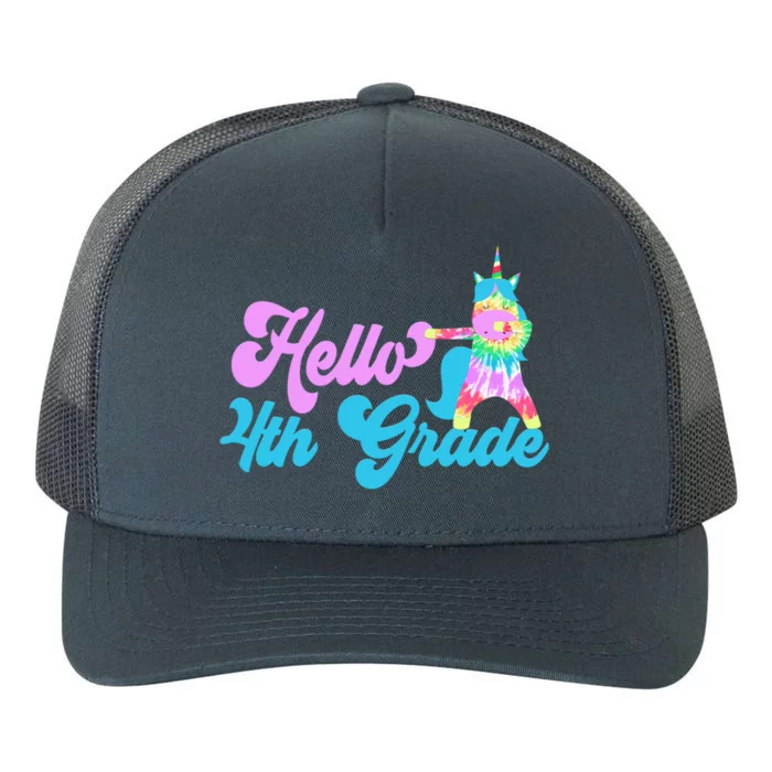 Hello Fourth Grade Outfit Tie Dye Dabbing Unicorn 4Th Gift Yupoong Adult 5-Panel Trucker Hat