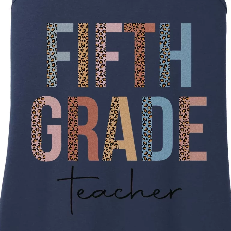 Hello Fifth Grade Leopard First Day Of School Teacher Tees Ladies Essential Tank