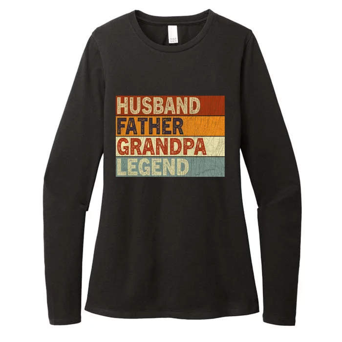 Husband Father Grandpa Legend Retro Vintage Fathers Day Great Gift Womens CVC Long Sleeve Shirt