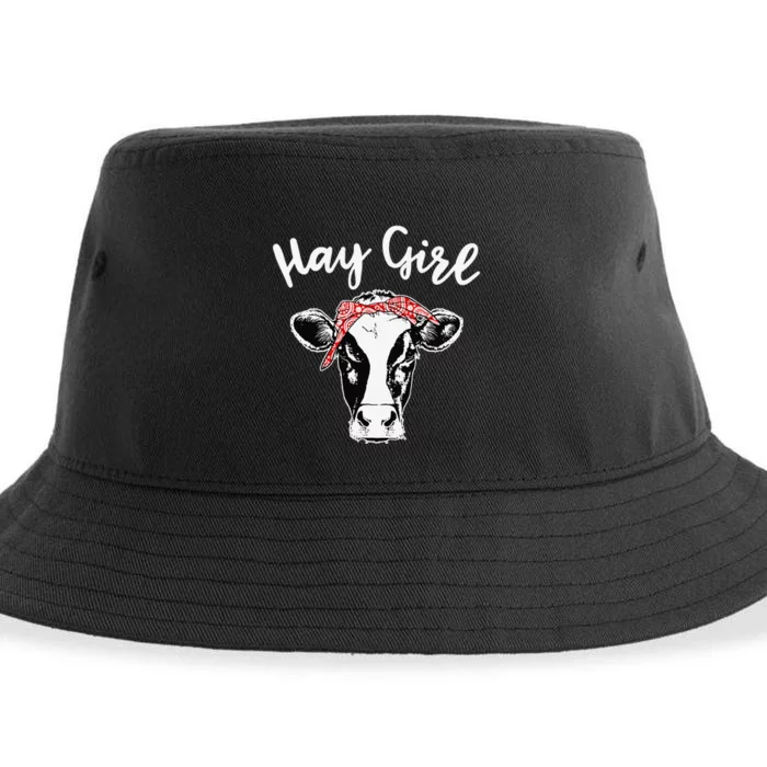 Hay  Farmer Gift Cattle funny Cow Lovers Sustainable Bucket Hat