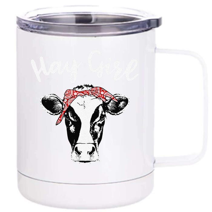 Hay  Farmer Gift Cattle funny Cow Lovers Front & Back 12oz Stainless Steel Tumbler Cup