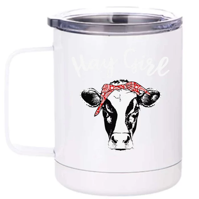 Hay  Farmer Gift Cattle funny Cow Lovers Front & Back 12oz Stainless Steel Tumbler Cup