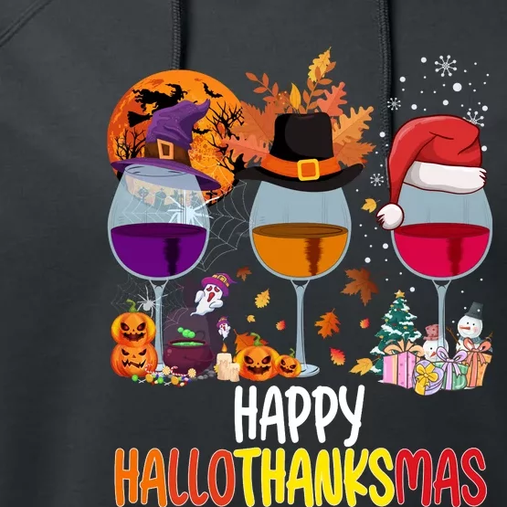 Hallothanksmas Funny Graphic Plus Size Performance Fleece Hoodie