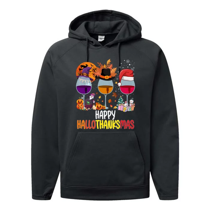 Hallothanksmas Funny Graphic Plus Size Performance Fleece Hoodie