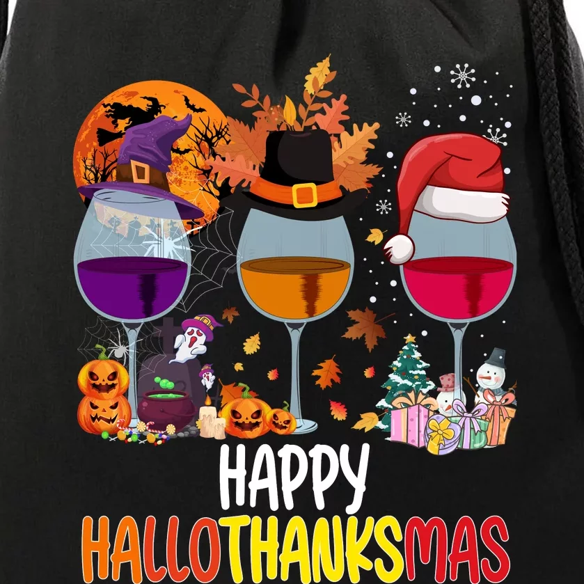 Hallothanksmas Funny Graphic Plus Size Drawstring Bag