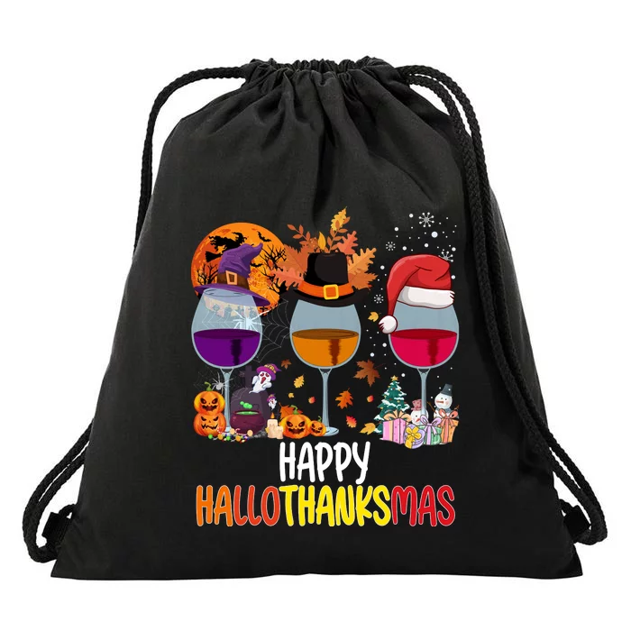 Hallothanksmas Funny Graphic Plus Size Drawstring Bag