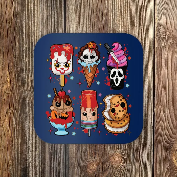 Horror Fan Gift Horror Ice Cream Dripping Ice Cream Coaster