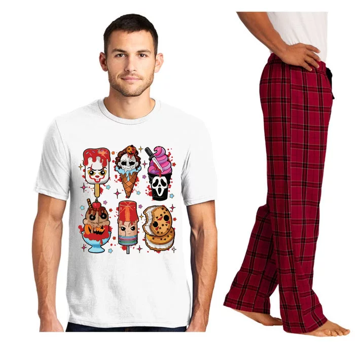 Horror Fan Gift Horror Ice Cream Dripping Ice Cream Pajama Set