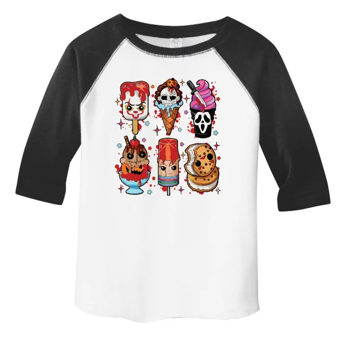 Horror Fan Gift Horror Ice Cream Dripping Ice Cream Toddler Fine Jersey T-Shirt