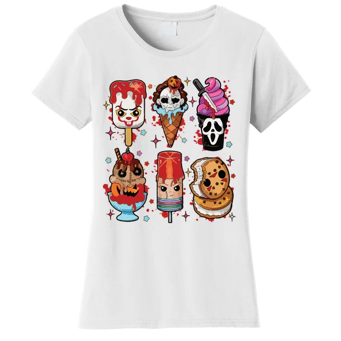 Horror Fan Gift Horror Ice Cream Dripping Ice Cream Women's T-Shirt