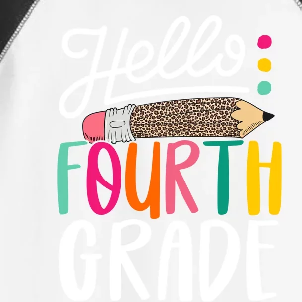 Hello Fourth Grade Leopard Pencil Team 4Th Grade Teacher Meaningful Gift Toddler Fine Jersey T-Shirt