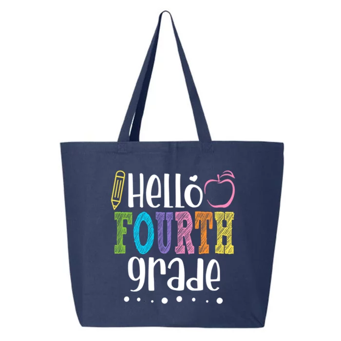 Hello Fourth Grade Pencil Back To School 4Th Grade Teacher Gift 25L Jumbo Tote