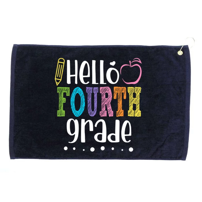 Hello Fourth Grade Pencil Back To School 4Th Grade Teacher Gift Grommeted Golf Towel