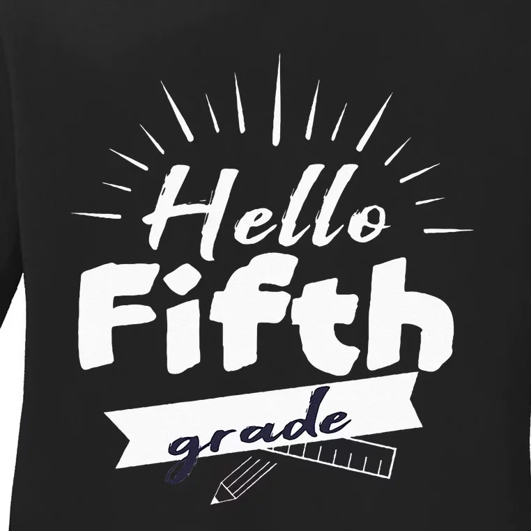 Hello Fifth Grade Ladies Long Sleeve Shirt