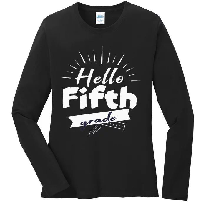 Hello Fifth Grade Ladies Long Sleeve Shirt