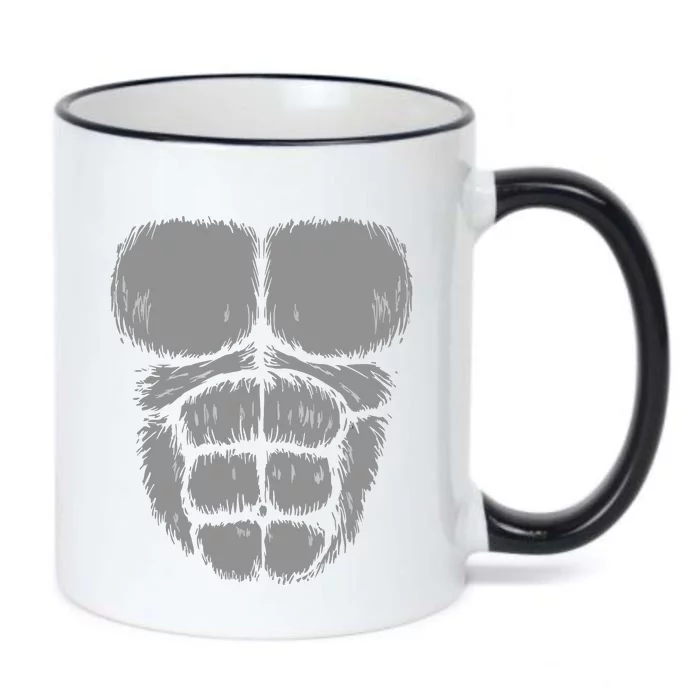 Halloween Funny Gorilla Monkey Belly Chest Costume Black Color Changing Mug