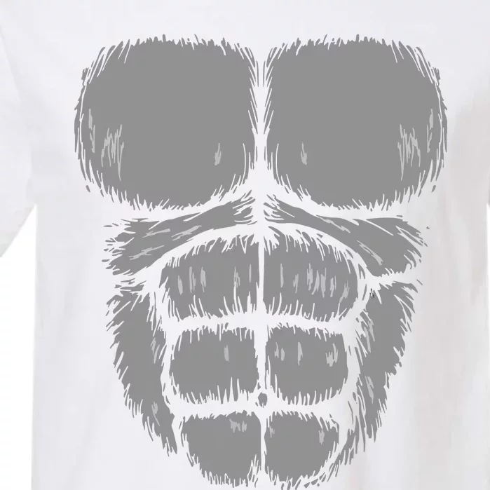 Halloween Funny Gorilla Monkey Belly Chest Costume Garment-Dyed Heavyweight T-Shirt