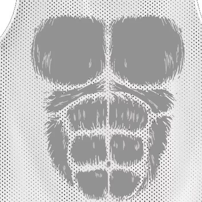 Halloween Funny Gorilla Monkey Belly Chest Costume Mesh Reversible Basketball Jersey Tank