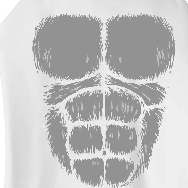 Halloween Funny Gorilla Monkey Belly Chest Costume Women’s Perfect Tri Rocker Tank