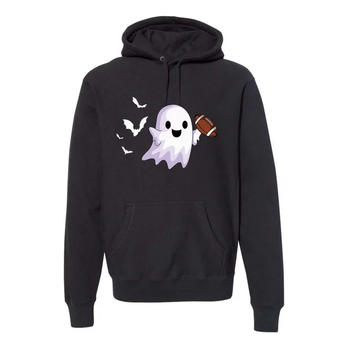 Halloween Football Ghost Playing All Hallows Day Premium Hoodie