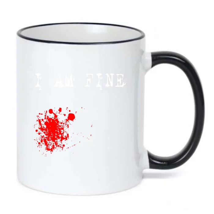 Halloween Funny Gift I Am Fine Funny Gift Black Color Changing Mug