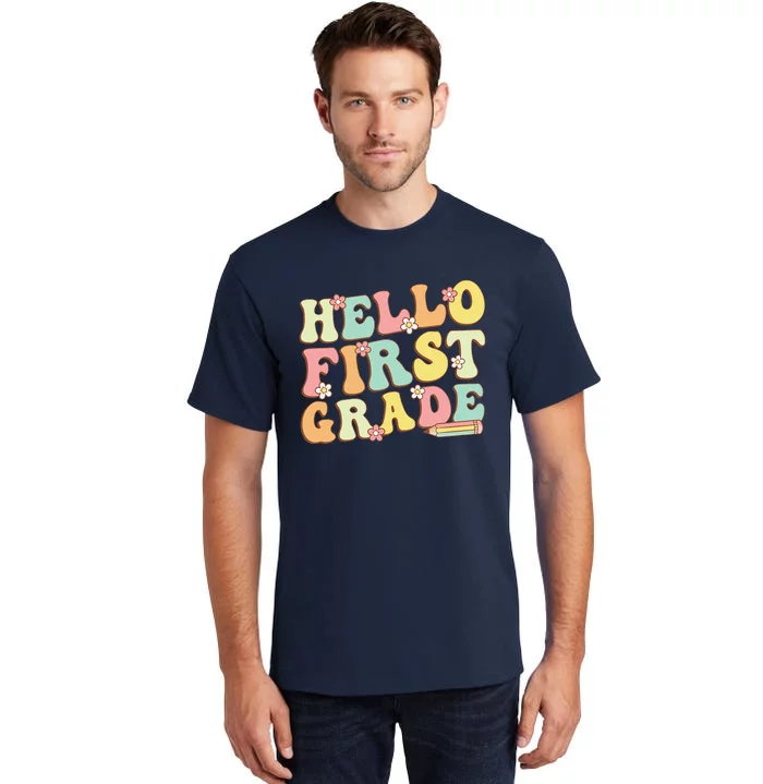 Hello First Grade Team 1st Grade Teacher Girl Back To School Tall T-Shirt