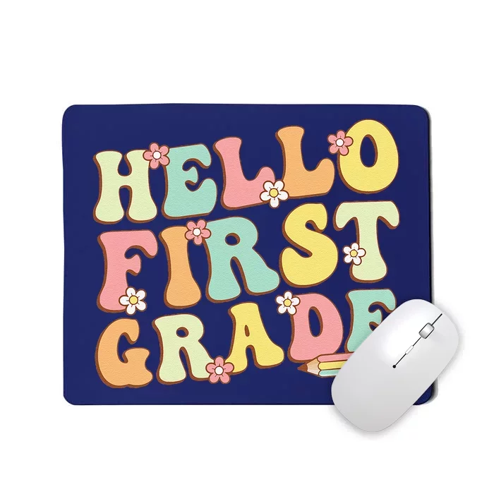 Hello First Grade Team 1st Grade Teacher Girl Back To School Mousepad