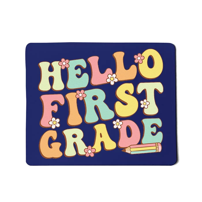 Hello First Grade Team 1st Grade Teacher Girl Back To School Mousepad