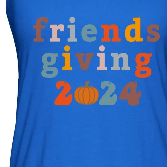 Happy Friends Giving 2024 Cozy Season Thanksgiving Gift Ladies Essential Flowy Tank