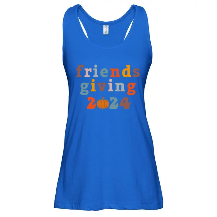 Happy Friends Giving 2024 Cozy Season Thanksgiving Gift Ladies Essential Flowy Tank