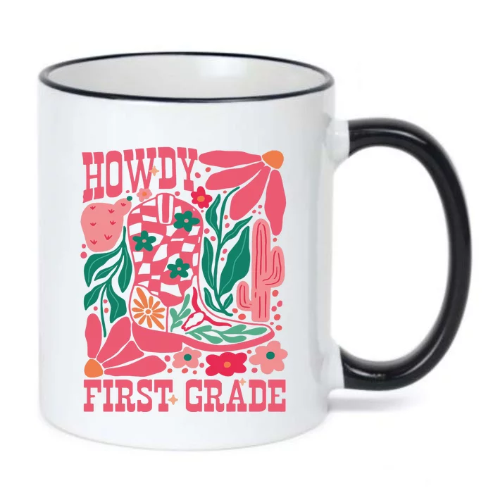 Howdy First Grade 1st Grade Teacher Black Color Changing Mug