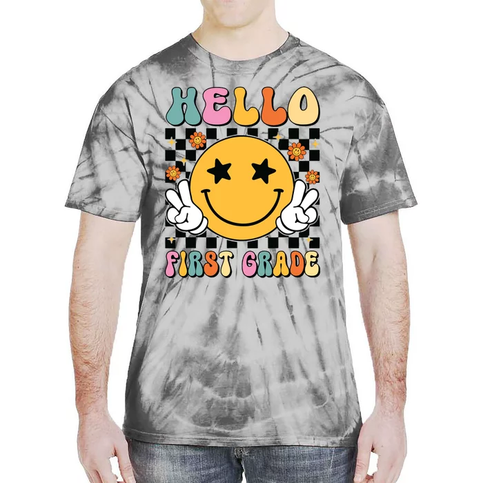 Hello First Grade Team 1st Grade Teacher Girl Back To School Tie-Dye T-Shirt